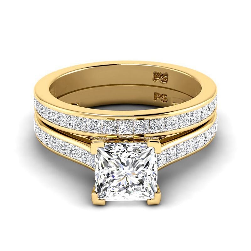 1.55-7.05 CT Princess Cut Diamonds - Bridal Set