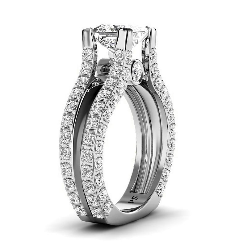 1.55-4.05 CT Round &amp; Princess Cut Lab Grown Diamonds - Engagement Ring - Primestyle.com