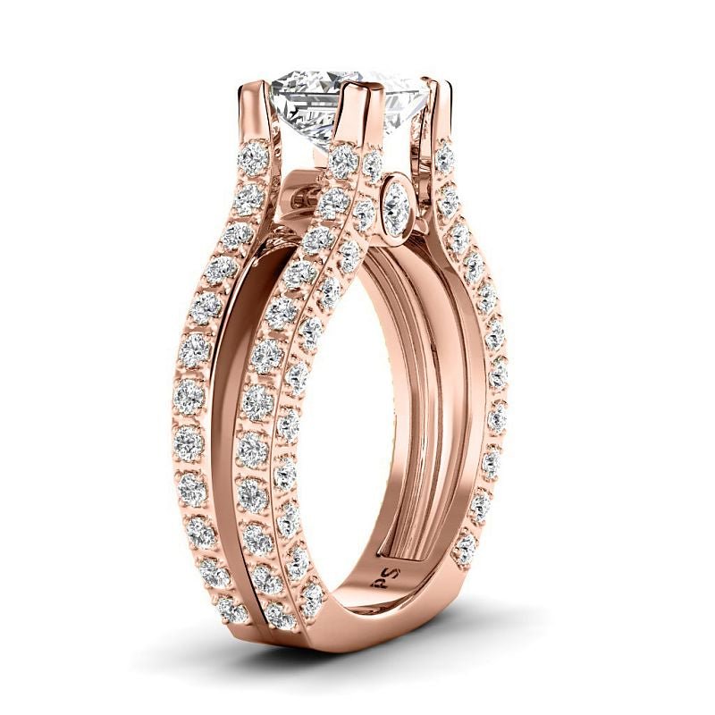 1.55-4.05 CT Round & Princess Cut Lab Grown Diamonds - Engagement Ring - Primestyle.com