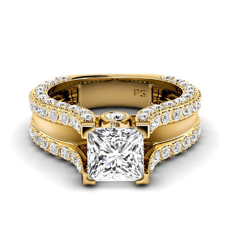 1.55-4.05 CT Round &amp; Princess Cut Lab Grown Diamonds - Engagement Ring - Primestyle.com