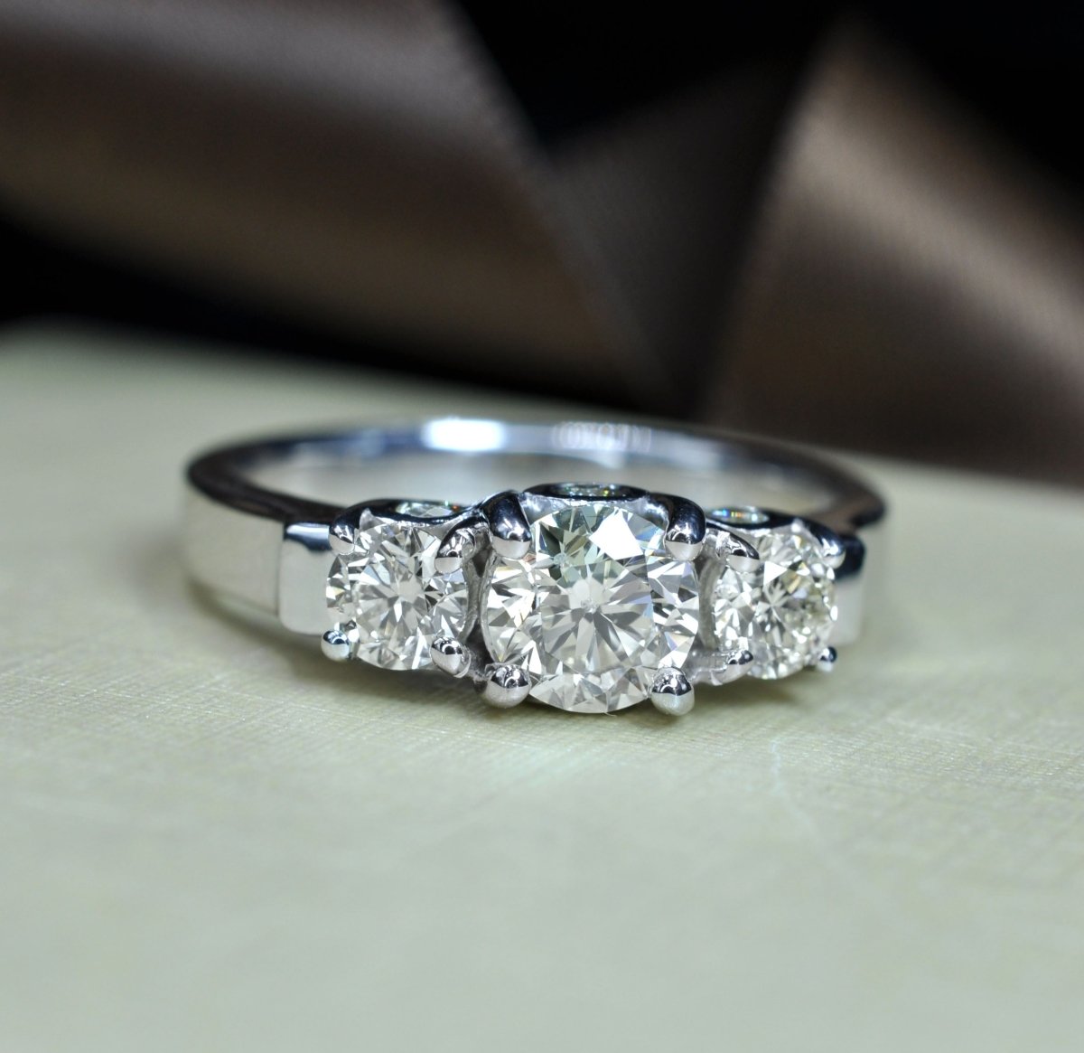 1.55 CT Round Cut Diamonds - Three Stone Ring - Primestyle.com