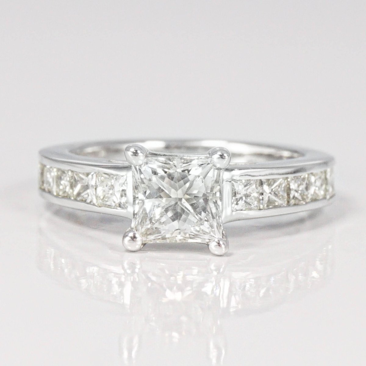 1.60-2.75 CT Princess Cut Natural Diamonds - Engagement Ring