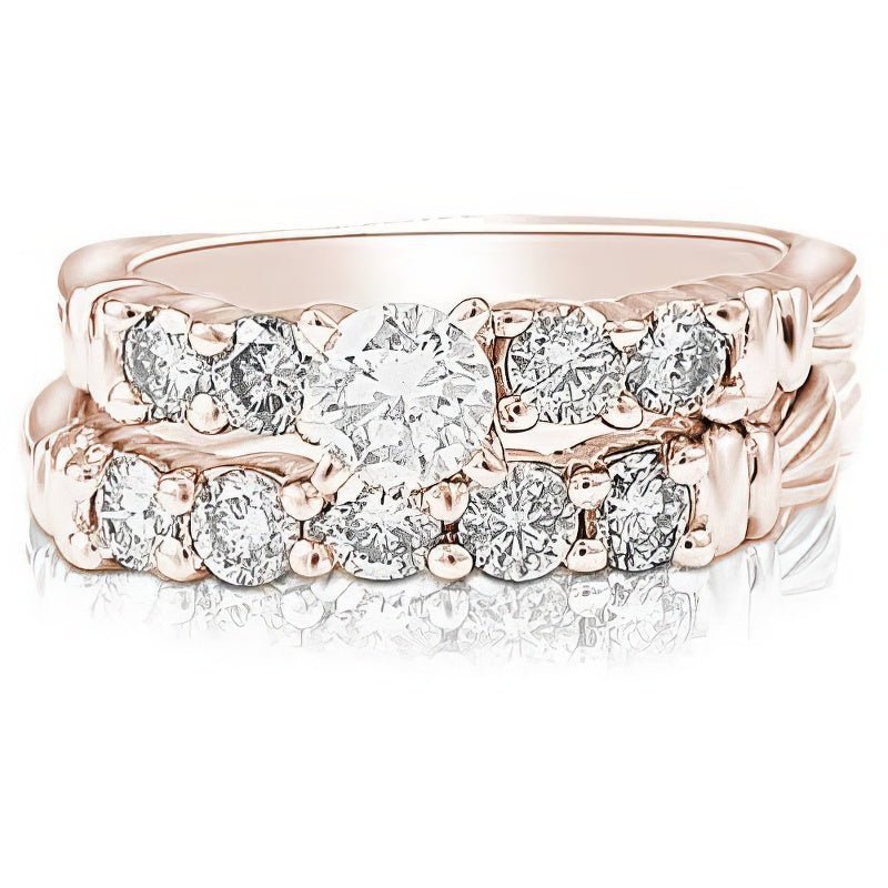 1.60 - 2.75 CT Round Cut Natural Diamonds - Bridal Set - Primestyle.com