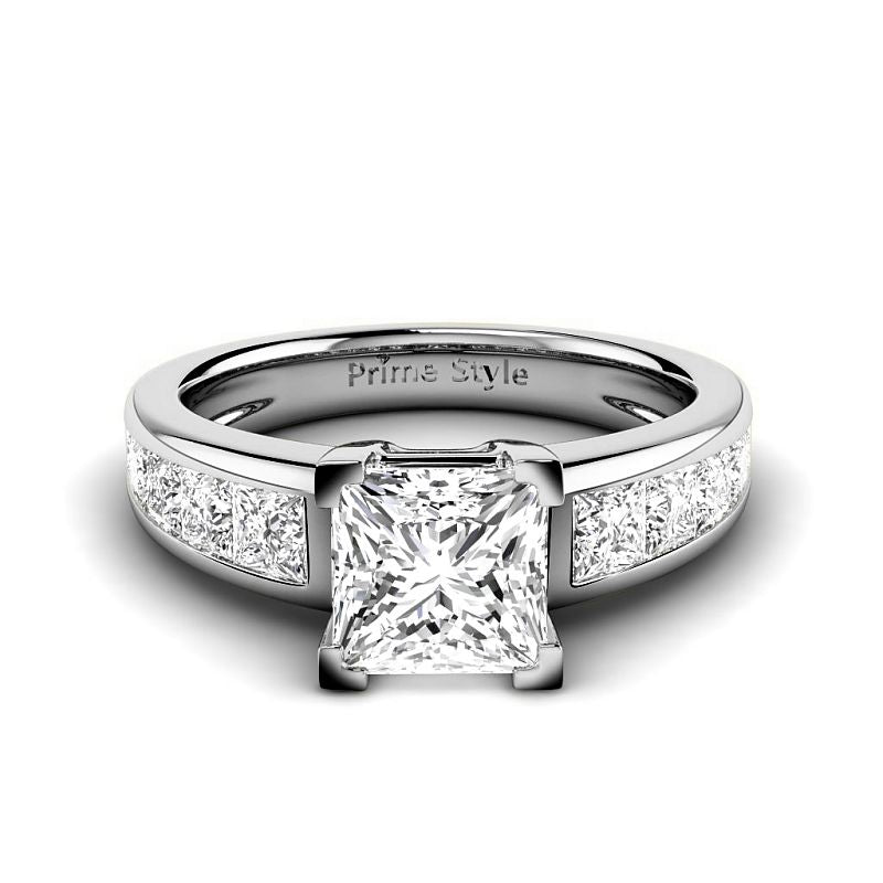 1.60-7.10 CT Princess Cut Diamonds - Engagement Ring