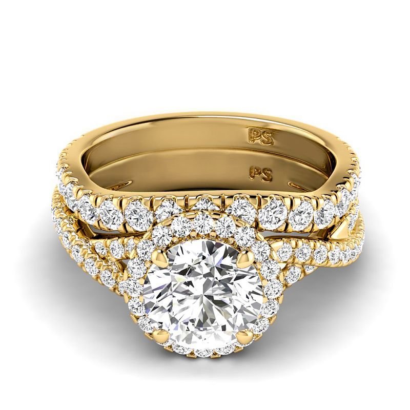 1.60-7.10 CT Round Cut Diamonds - Bridal Set