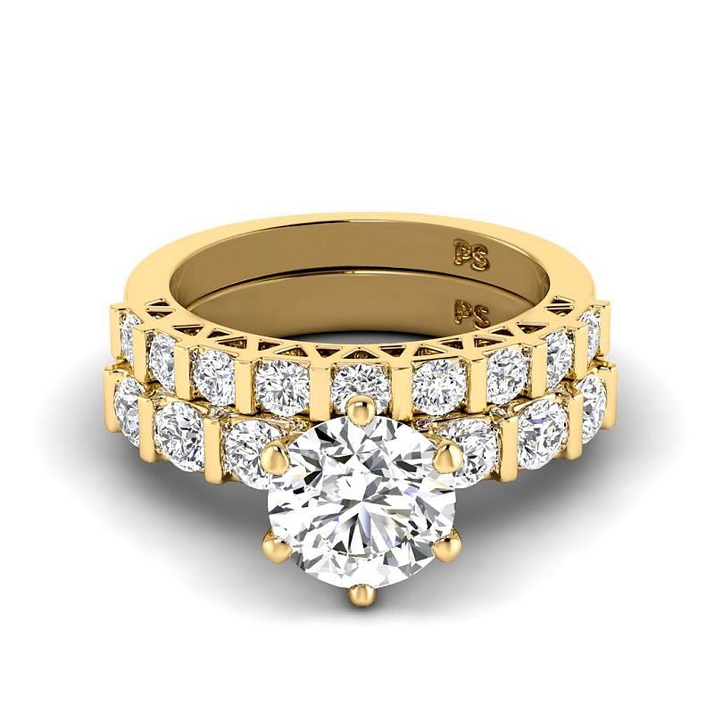 1.65-7.15 CT Round Cut Diamonds - Bridal Set