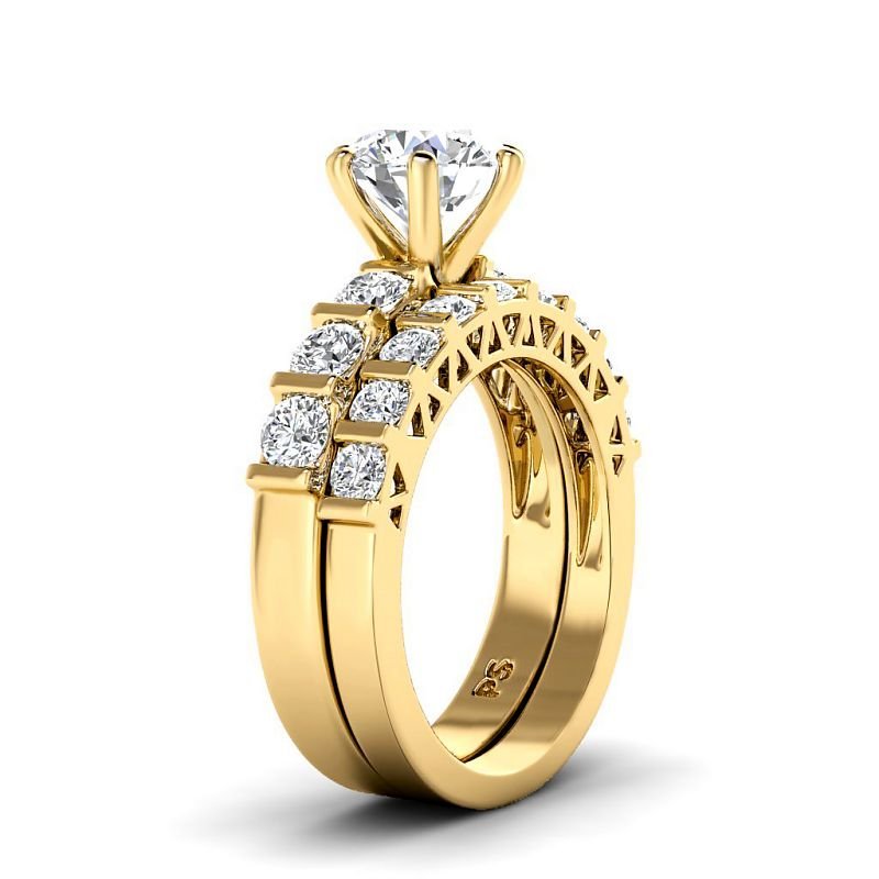 1.65 - 7.15 CT Round Cut Diamonds - Bridal Set - Primestyle.com