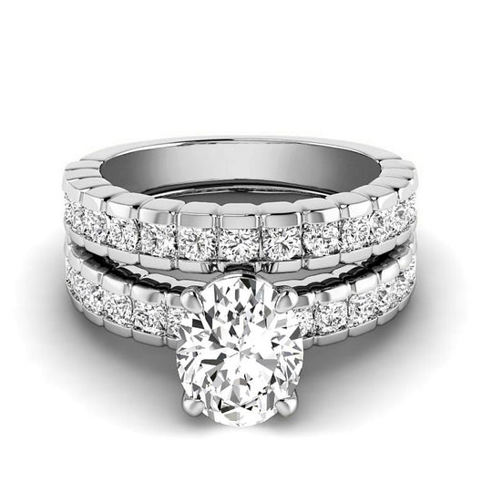 1.65-4.15 CT Round & Oval Cut Lab Grown Diamonds - Bridal Set