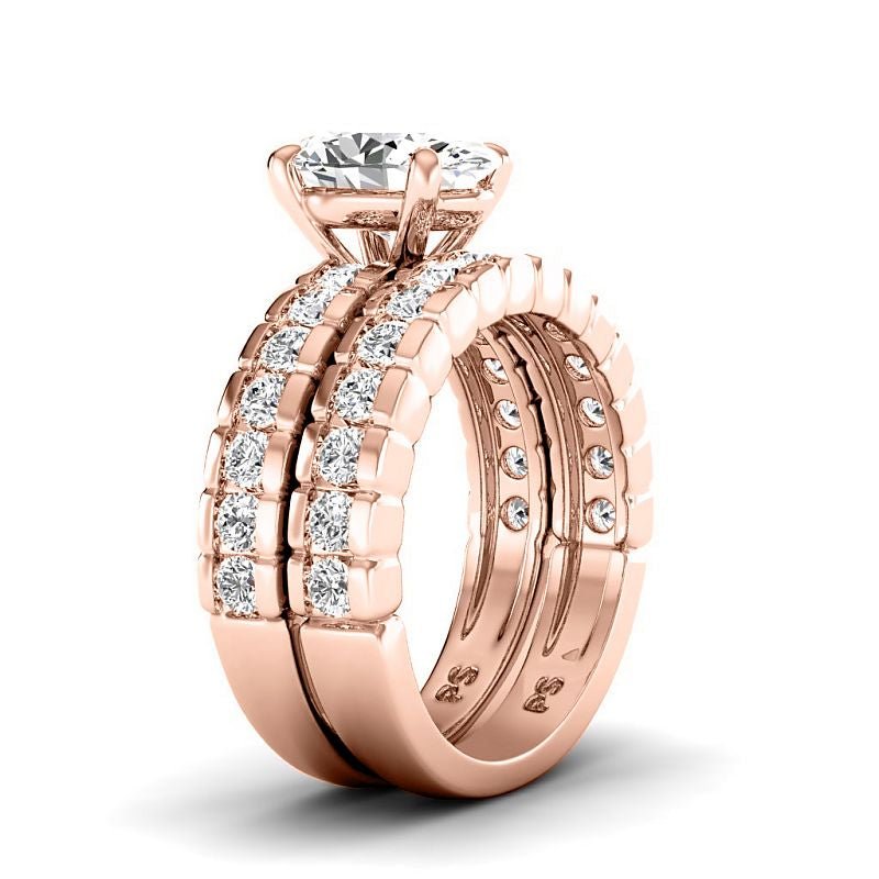 1.65-4.15 CT Round & Oval Cut Lab Grown Diamonds - Bridal Set - Primestyle.com