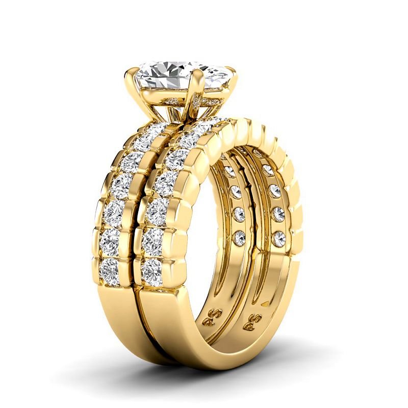 1.65-4.15 CT Round & Oval Cut Lab Grown Diamonds - Bridal Set - Primestyle.com