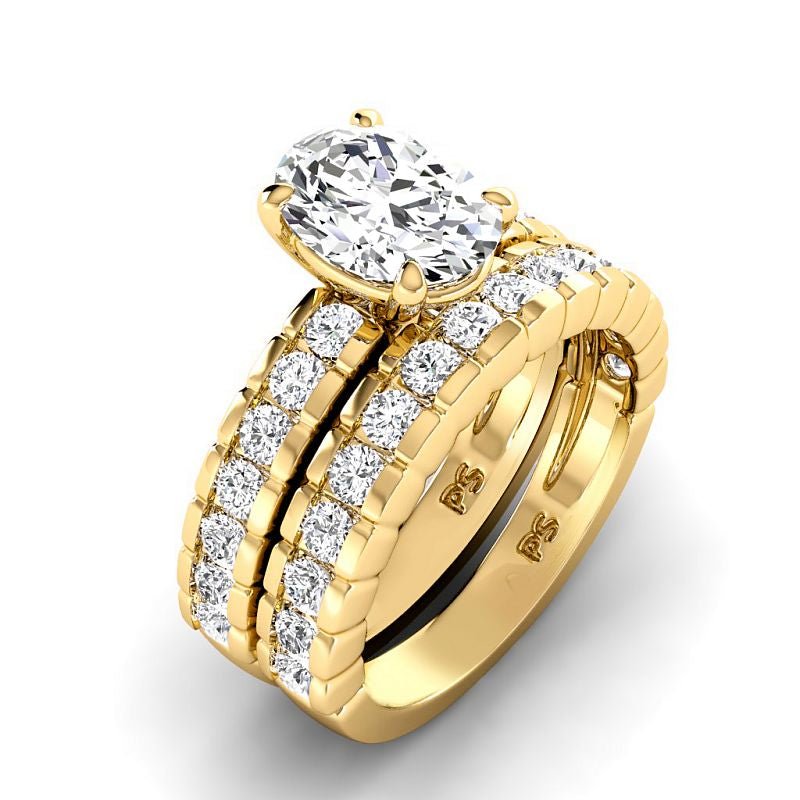 1.65-4.15 CT Round & Oval Cut Lab Grown Diamonds - Bridal Set - Primestyle.com
