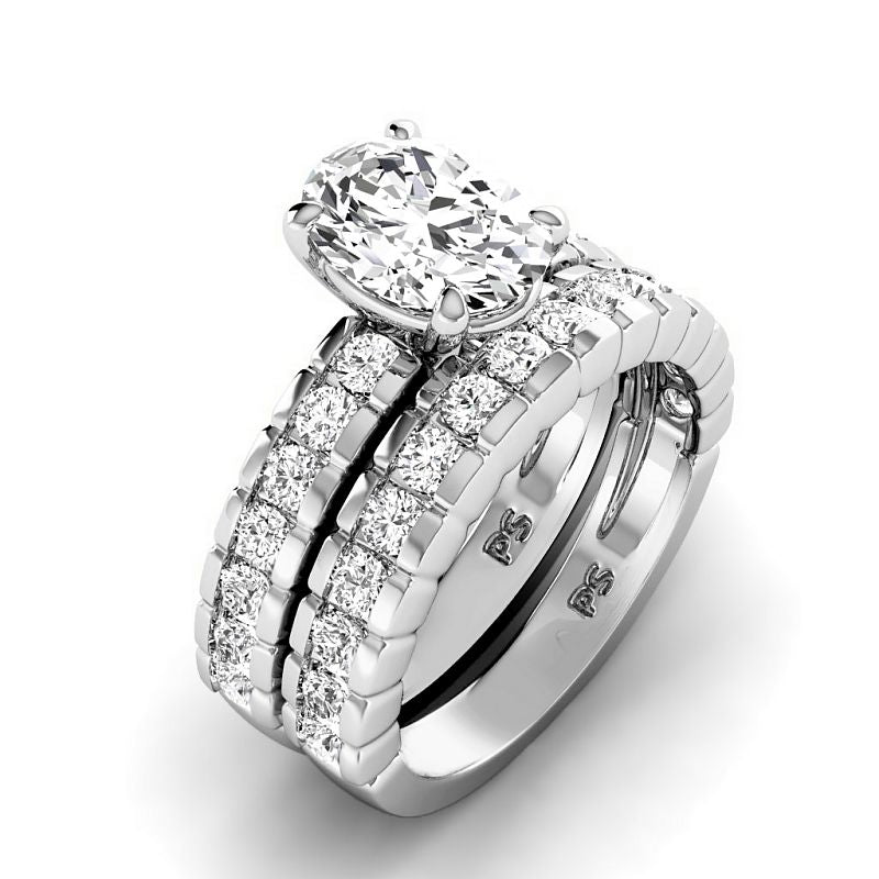 1.65-4.15 CT Round & Oval Cut Lab Grown Diamonds - Bridal Set - Primestyle.com