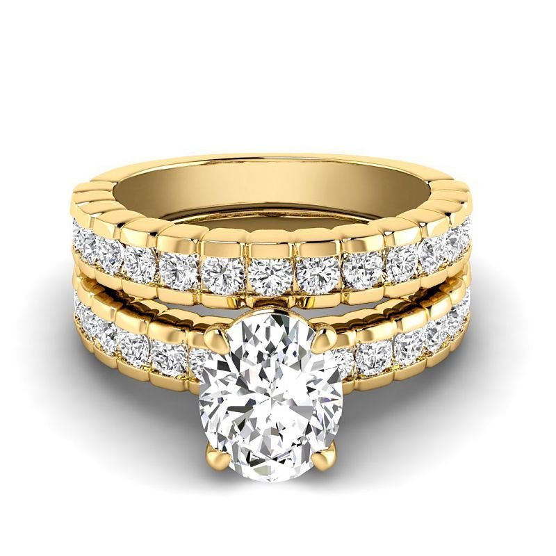 1.65 - 7.15 CT Oval & Round Cut Diamonds - Bridal Set - Primestyle.com