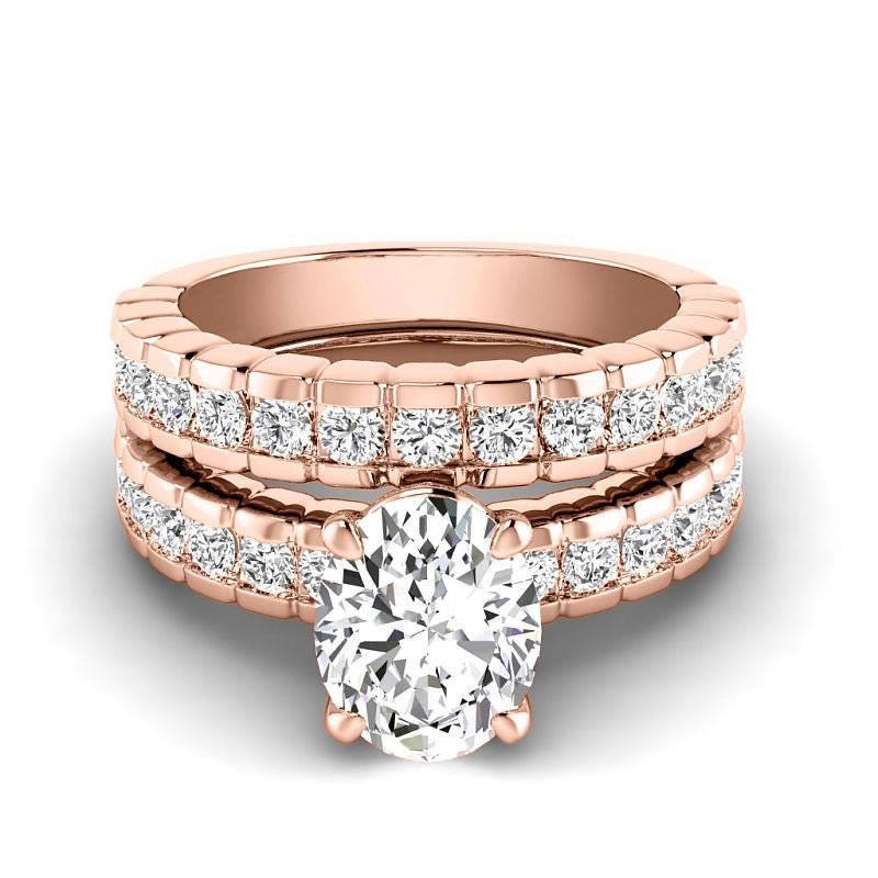 1.65 - 7.15 CT Oval & Round Cut Diamonds - Bridal Set - Primestyle.com