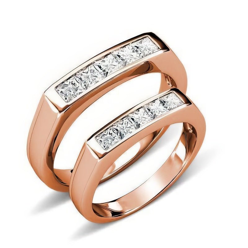 1.65 CT Princess Cut Natural Diamonds - Wedding Sets