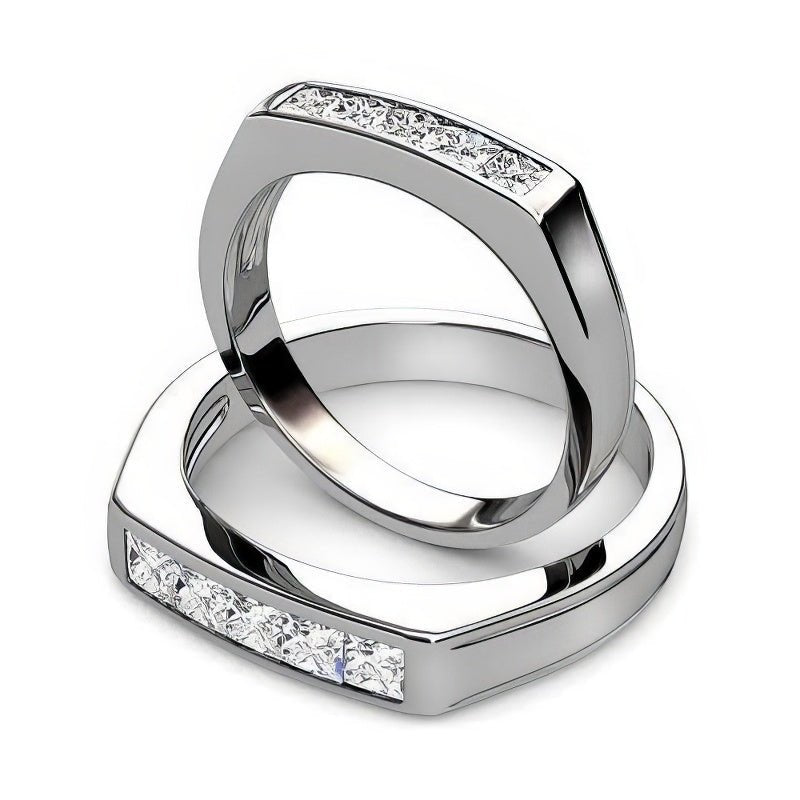 1.65 CT Princess Cut Natural Diamonds - Wedding Sets