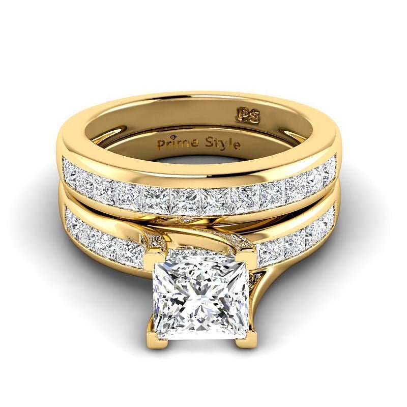1.70 - 7.20 CT Princess Cut Diamonds - Bridal Set - Primestyle.com