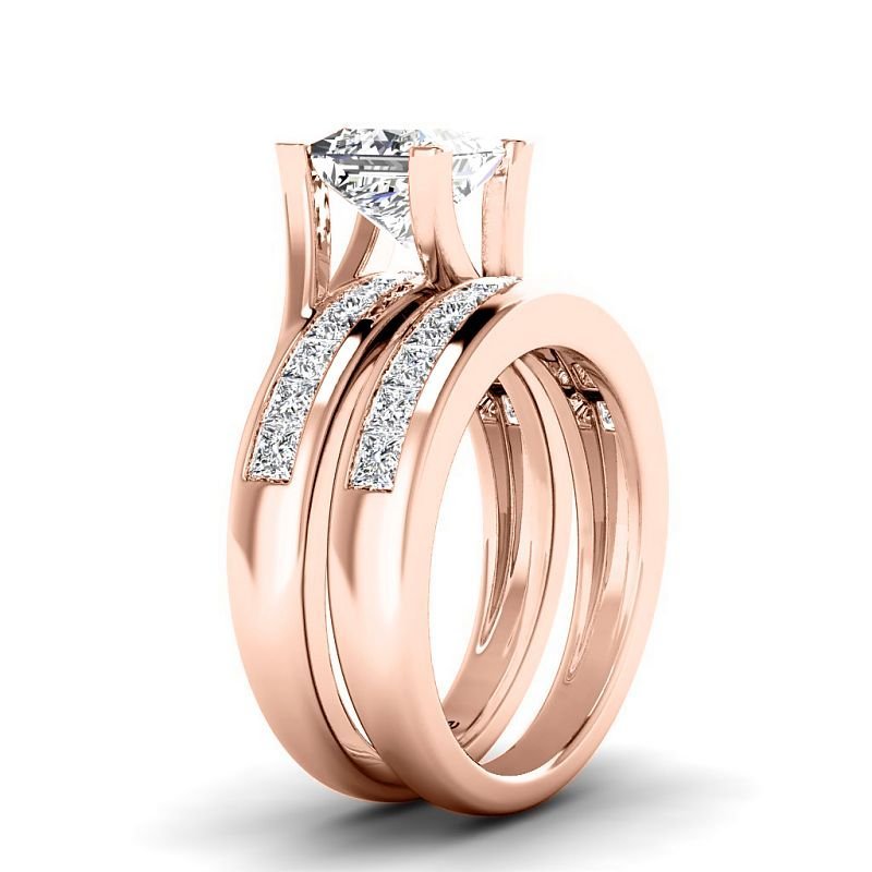 1.70-7.20 CT Princess Cut Diamonds - Bridal Set