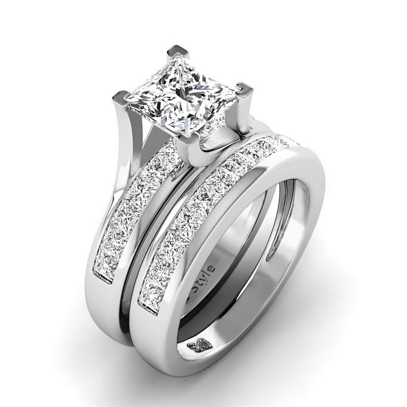 1.70-7.20 CT Princess Cut Diamonds - Bridal Set