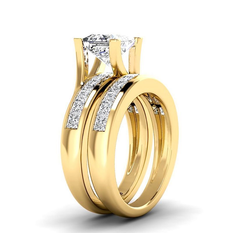 1.70-7.20 CT Princess Cut Diamonds - Bridal Set