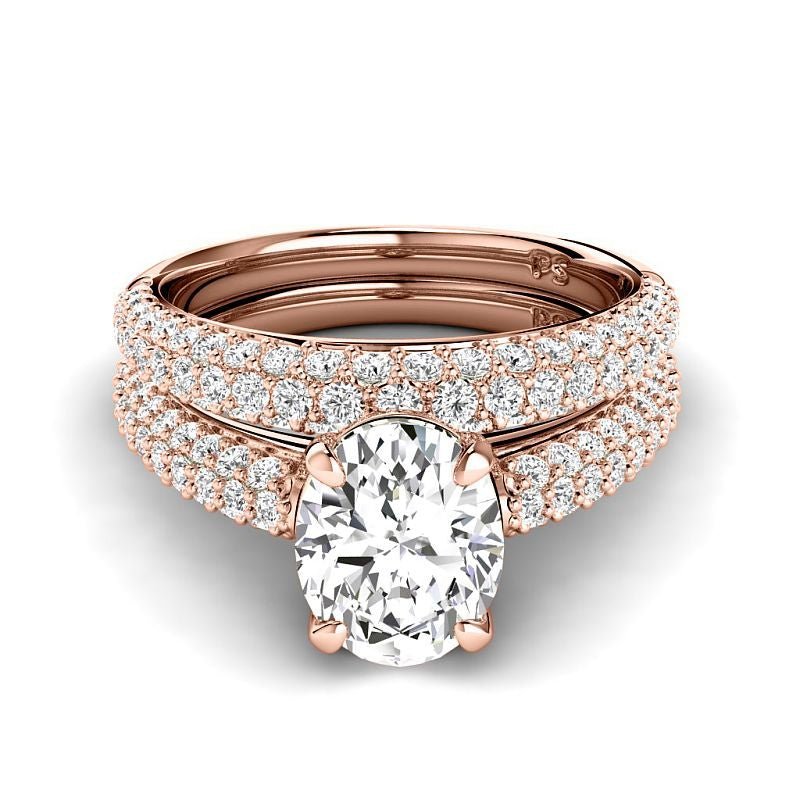 1.70 - 7.20 CT Oval & Round Cut Diamonds - Bridal Set - Primestyle.com