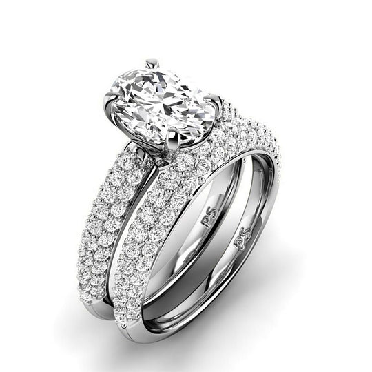 1.70-4.20 CT Round and Oval Cut Lab Grown Diamonds - Bridal Set