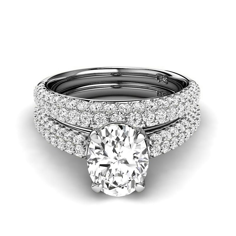 1.70-7.20 CT Oval & Round Cut Diamonds - Bridal Set