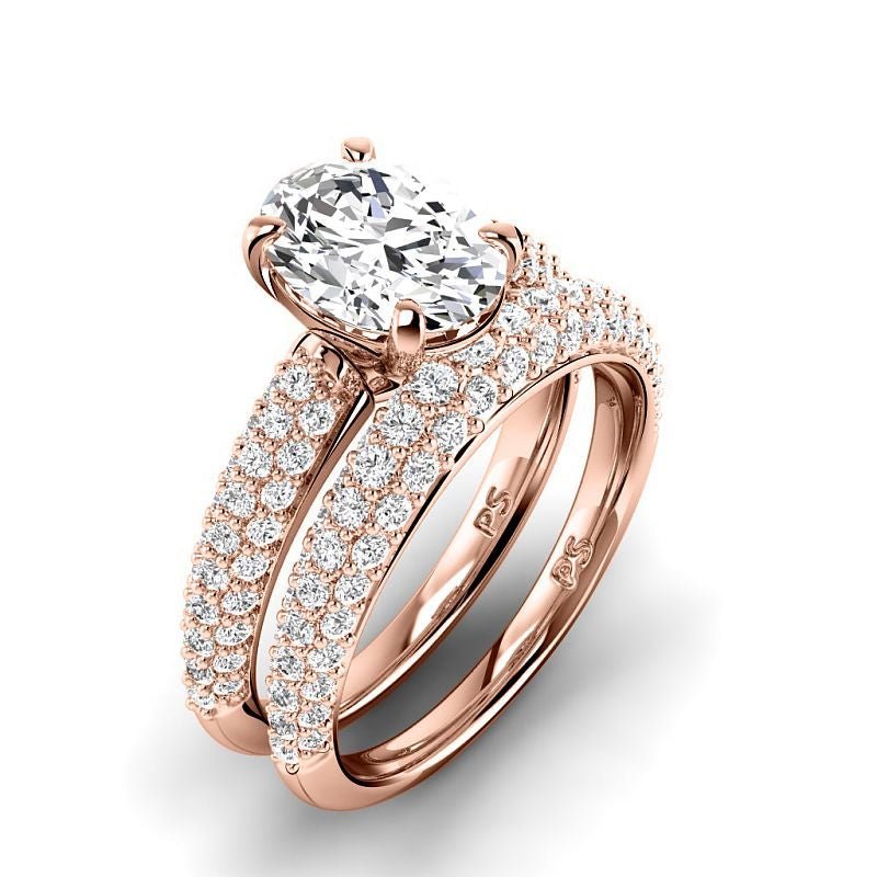 1.70 - 7.20 CT Oval & Round Cut Diamonds - Bridal Set - Primestyle.com