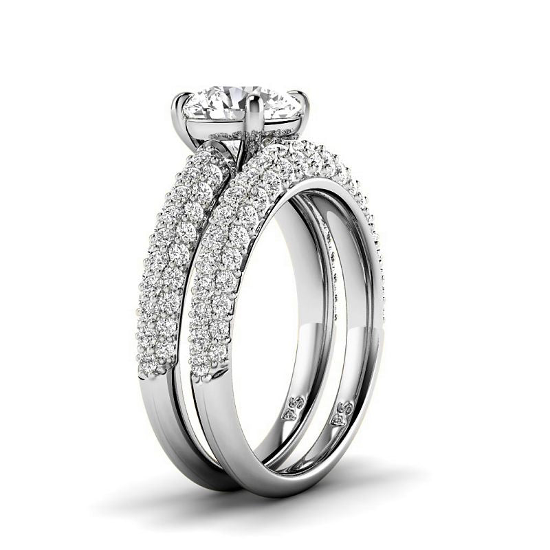 1.70-7.20 CT Round Cut Diamonds - Bridal Set