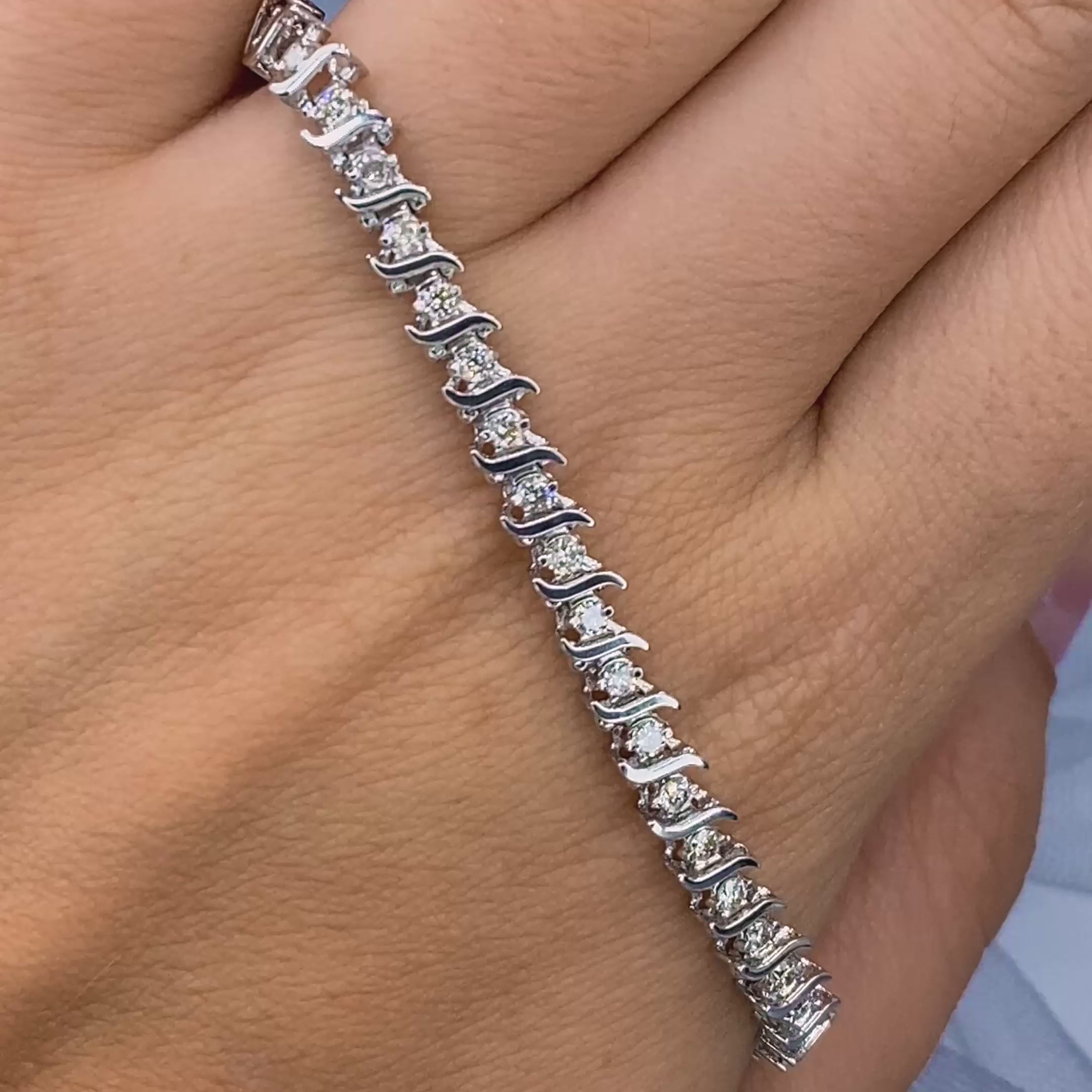 Radiant 1.50CT Round Cut Diamond Tennis Bracelet in 14KT White Gold