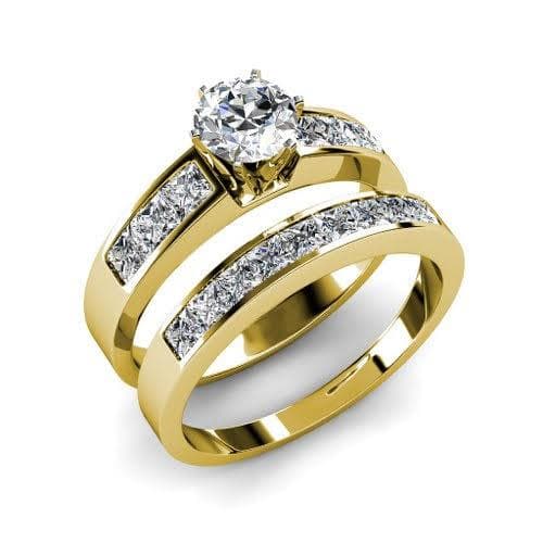 1.80-2.95 CT Princess Cut Diamonds - Bridal Set - Primestyle.com