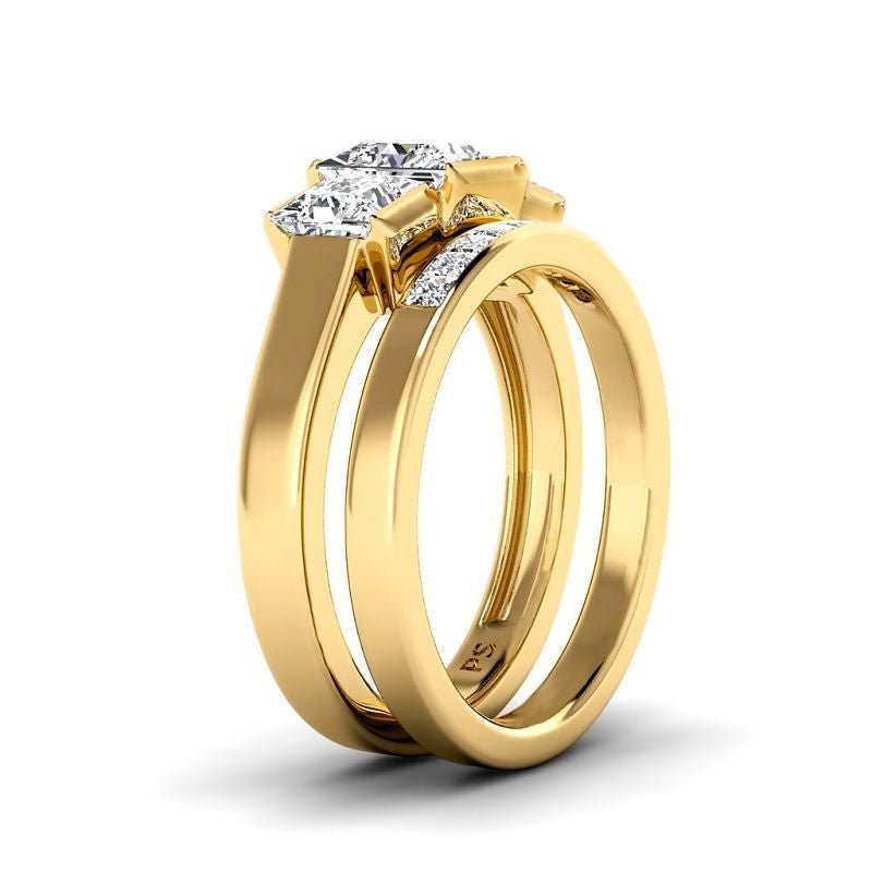 1.80 - 7.30 CT Princess Cut Diamonds - Bridal Set - Primestyle.com