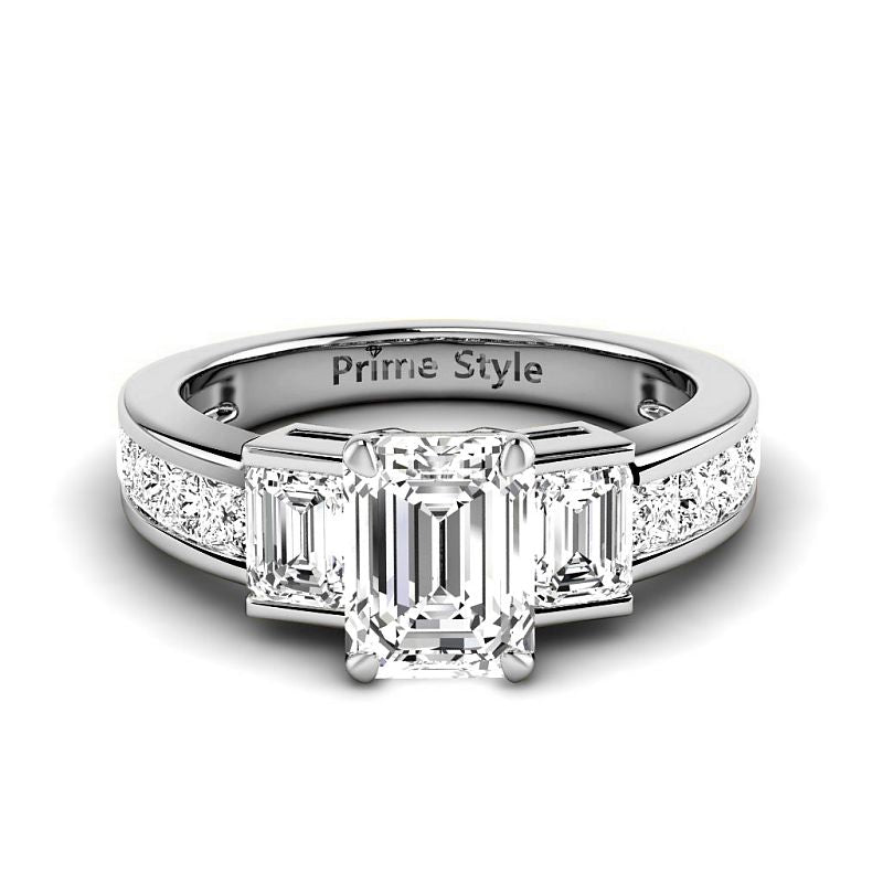 1.85-4.35 CT Princess &amp; Emerald Cut Lab Grown Diamonds - Engagement Ring - Primestyle.com