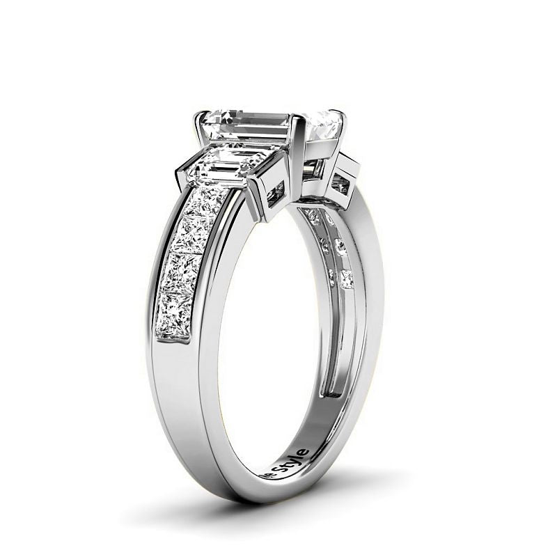 1.85-4.35 CT Princess & Emerald Cut Lab Grown Diamonds - Engagement Ring - Primestyle.com