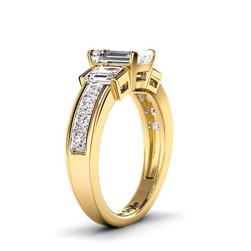 1.85-4.35 CT Princess & Emerald Cut Lab Grown Diamonds - Engagement Ring - Primestyle.com