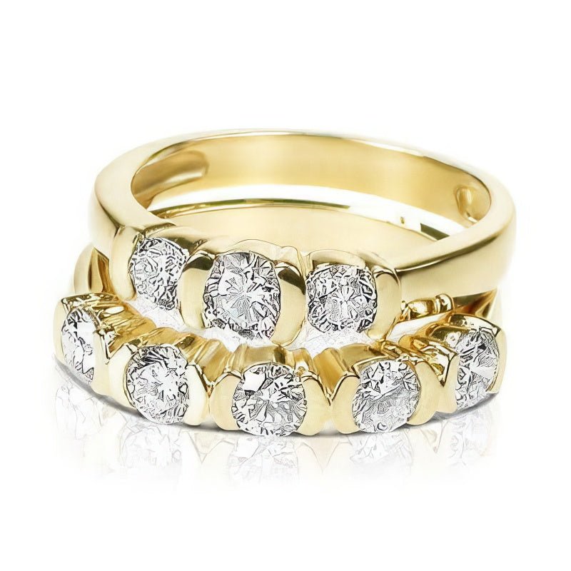 1.90-3.05 CT Round Cut Natural Diamonds - Bridal Set