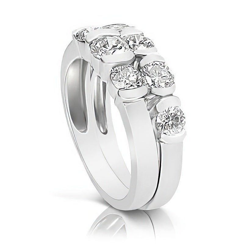 1.90-3.05 CT Round Cut Natural Diamonds - Bridal Set