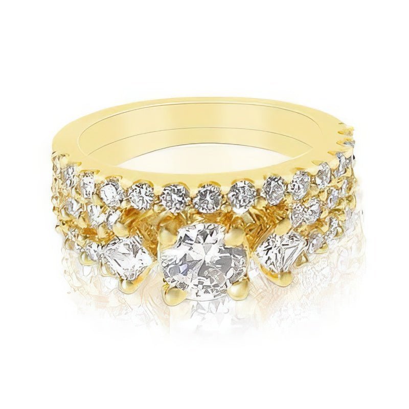 1.90-3.05 CT Princess & Round Cut Natural Diamonds - Bridal Set