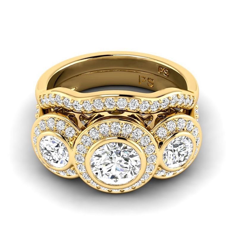 1.90-7.40 CT Round Cut Diamonds - Bridal Set