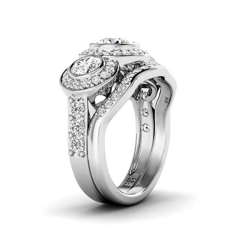 1.90-7.40 CT Round Cut Diamonds - Bridal Set
