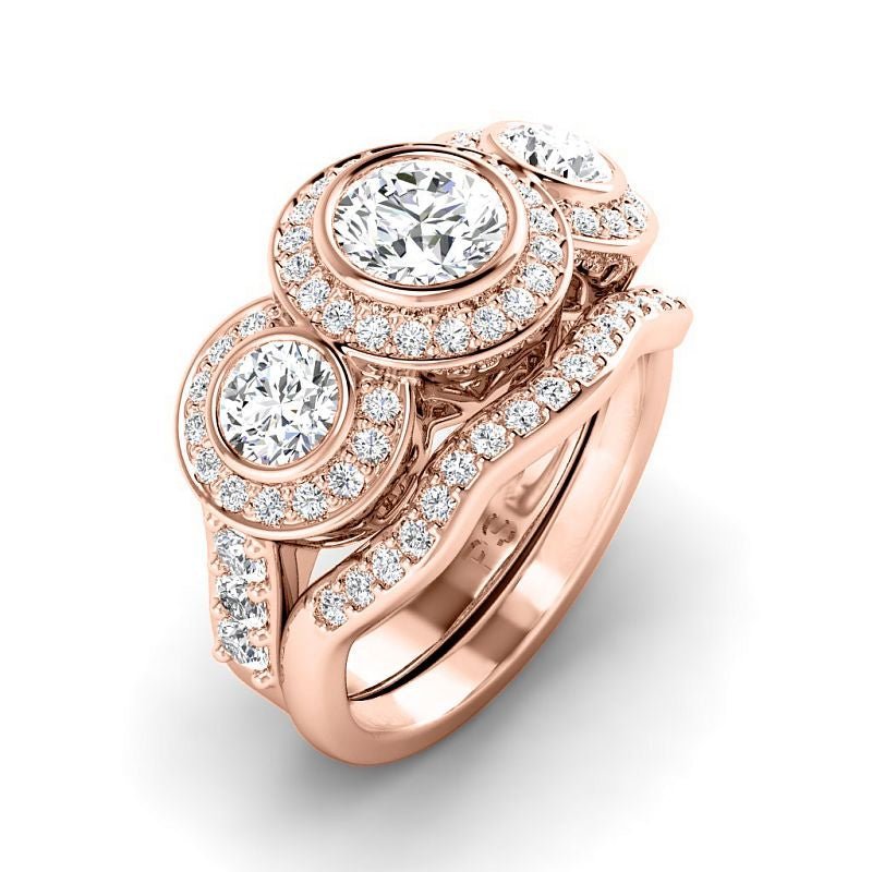 1.90-7.40 CT Round Cut Diamonds - Bridal Set