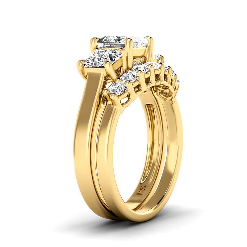 1.90-4.40 CT Round & Princess Cut Lab Grown Diamonds - Bridal Set - Primestyle.com