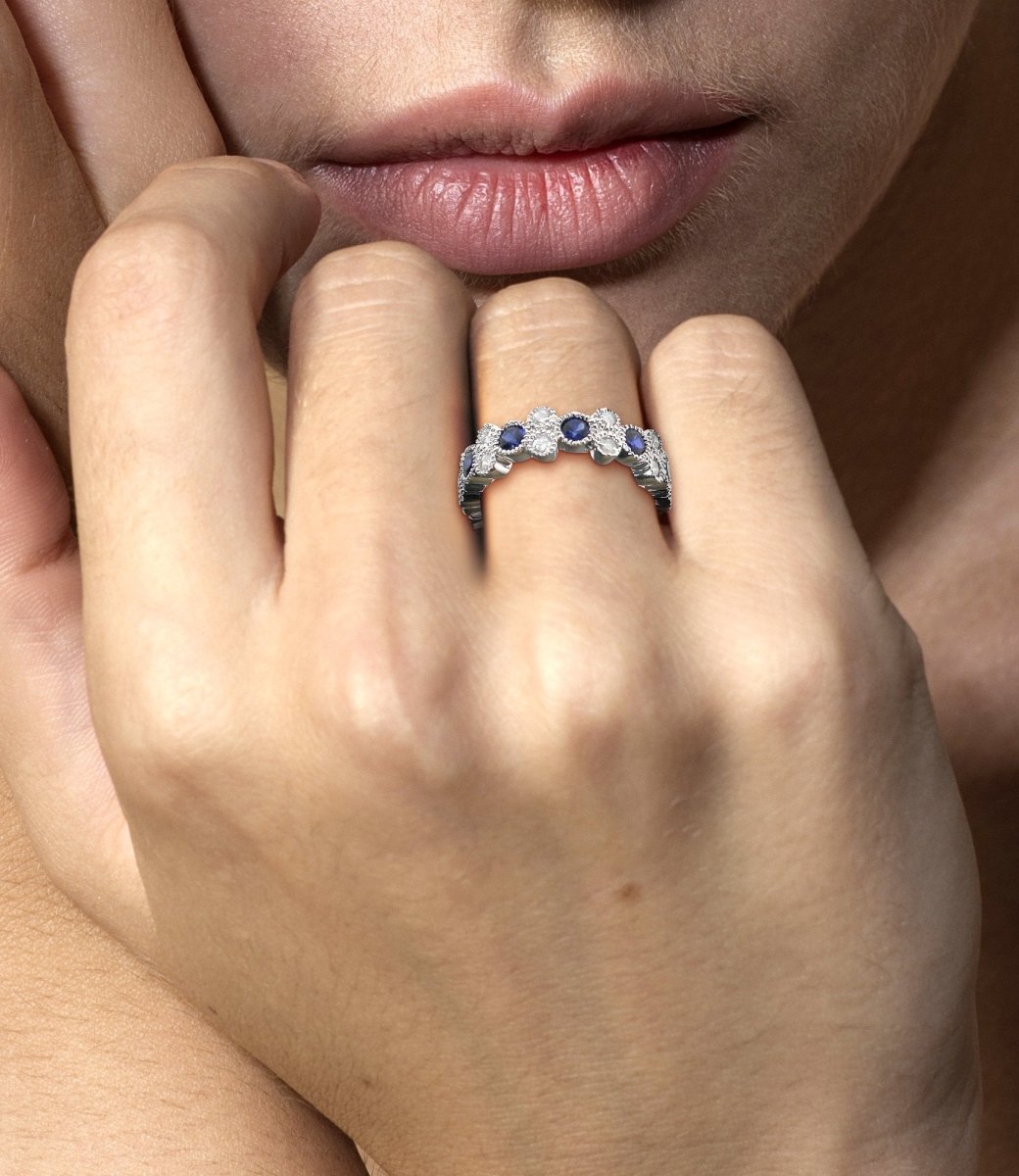 1.90 CT Round Cut Natural Diamonds - Eternity Rings