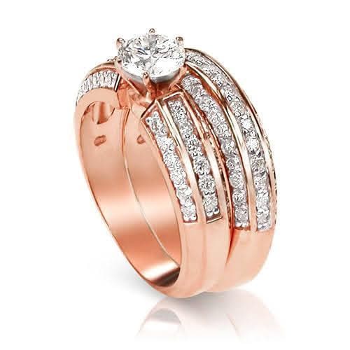 1.95-3.10 CT Round Cut Natural Diamonds - Bridal Set