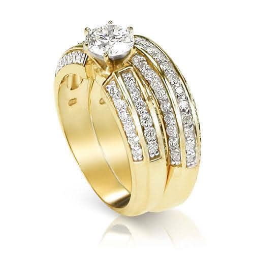 1.95-3.10 CT Round Cut Diamonds - Bridal Set - Primestyle.com