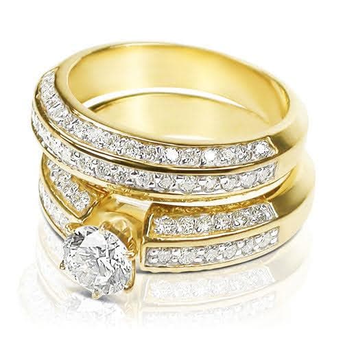 1.95-3.10 CT Round Cut Diamonds - Bridal Set - Primestyle.com