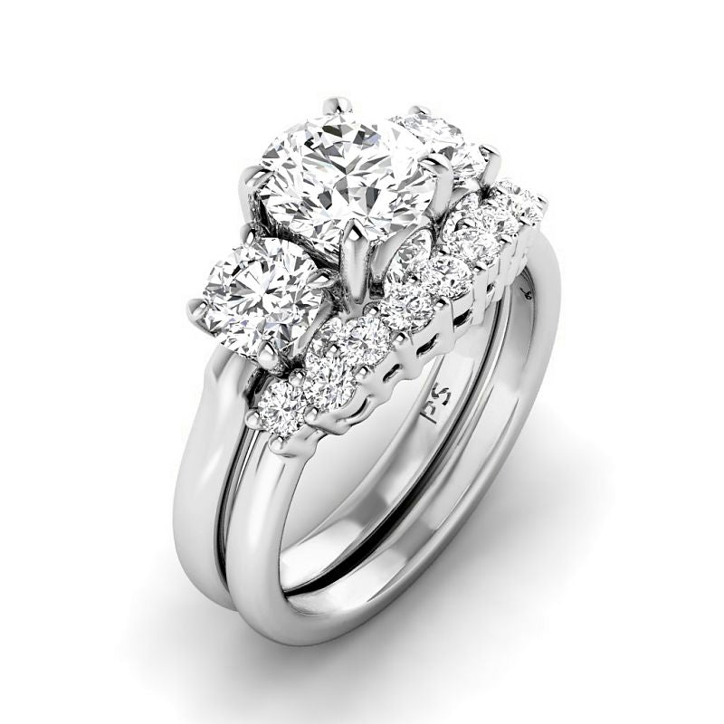 1.95-4.45 CT Round Cut Lab Grown Diamonds - Bridal Set - Primestyle.com