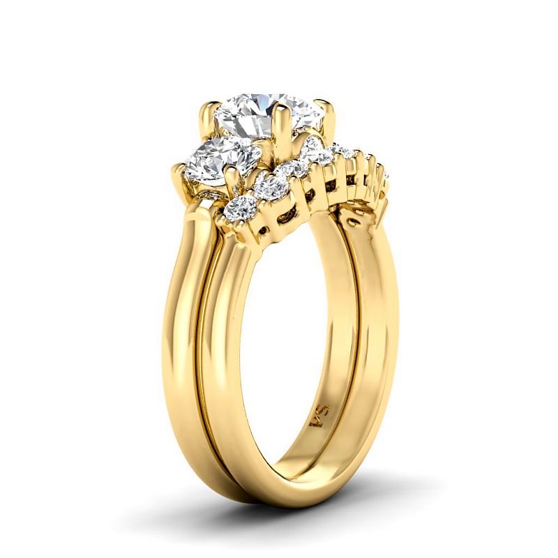 1.95-4.45 CT Round Cut Lab Grown Diamonds - Bridal Set - Primestyle.com