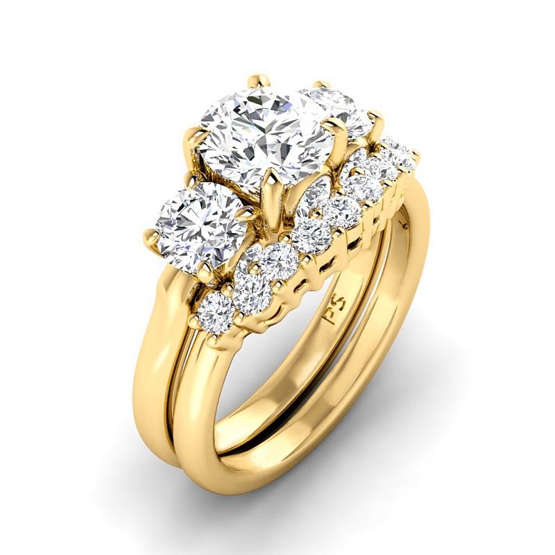 1.95-4.45 CT Round Cut Lab Grown Diamonds - Bridal Set - Primestyle.com