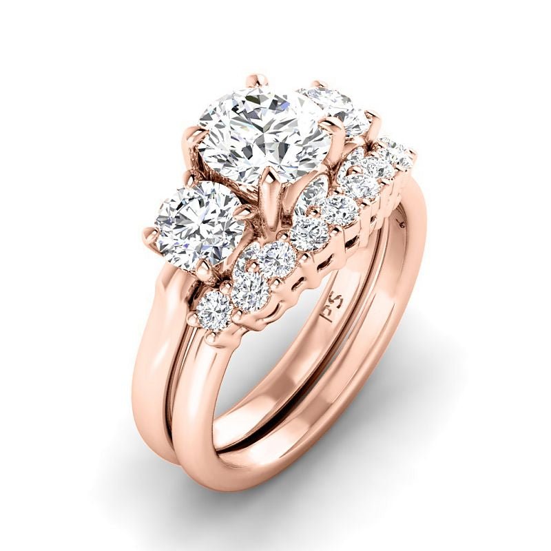 1.95-4.45 CT Round Cut Lab Grown Diamonds - Bridal Set - Primestyle.com